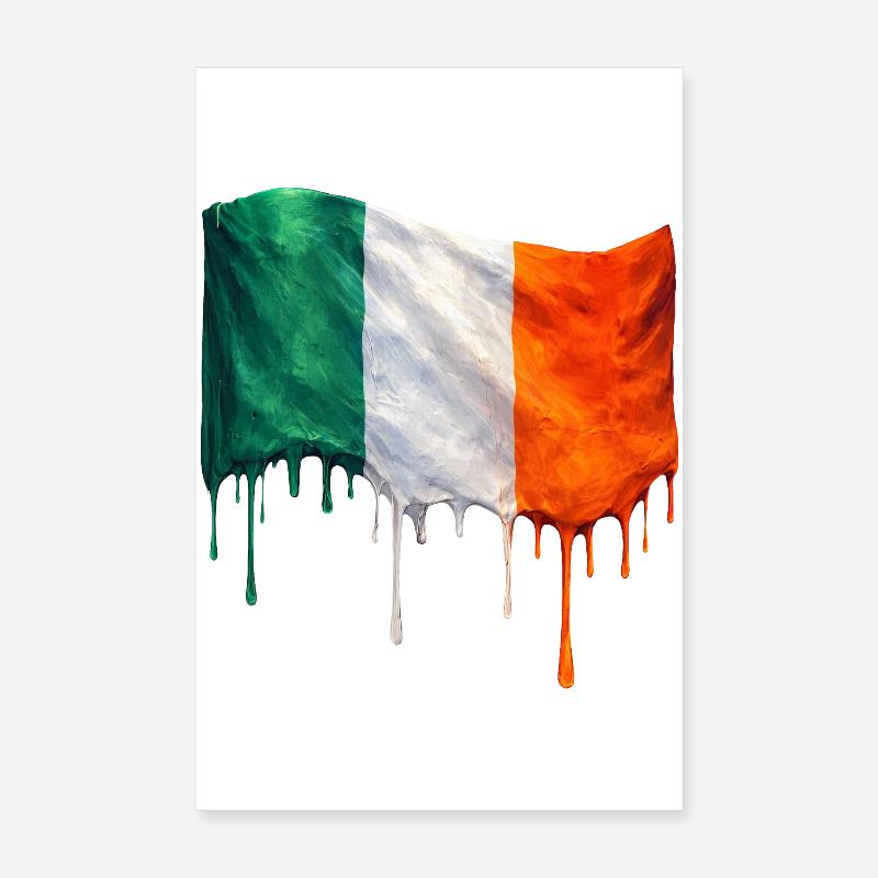 Drapeau irlandais couleur colorée Poster 20 x 30 cm