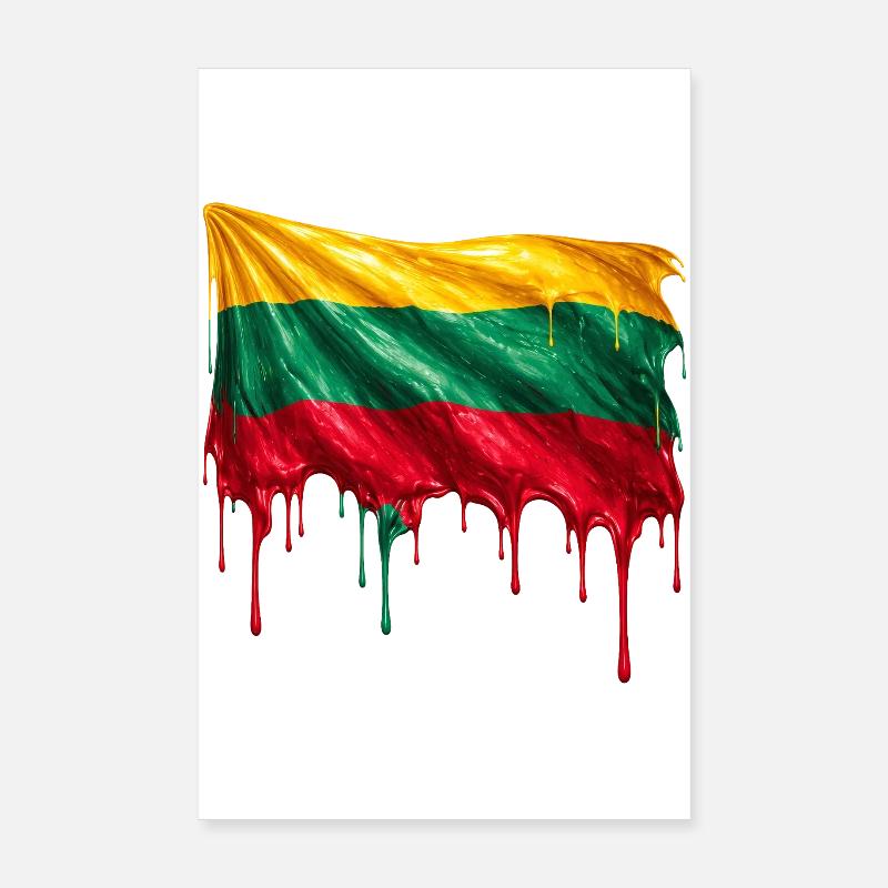 Litauische Flagge bunte Farbe Poster 20x30 cm
