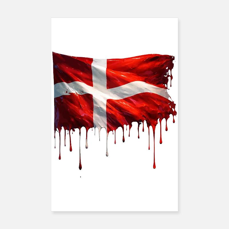 Drapeau danois couleur Poster 20 x 30 cm