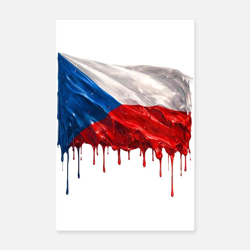 Drapeau tchèque couleur Poster 20 x 30 cm