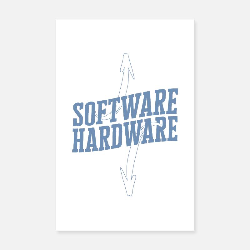 Lustiger IT Spruch Software Hardware Wortspiel Poster 20x30 cm