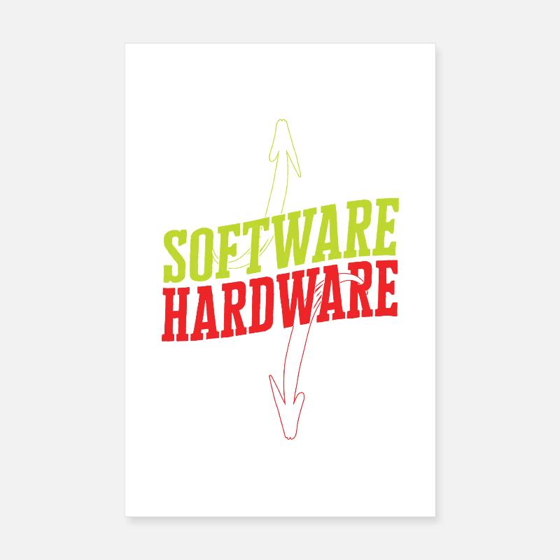 Funny IT Saying Software Hardware Word Game Poster 8" x 12" (20x30 cm)