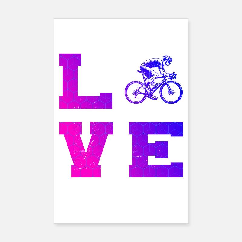 Idée cadeau pour un vélo de route avec vélo de route Poster 20 x 30 cm