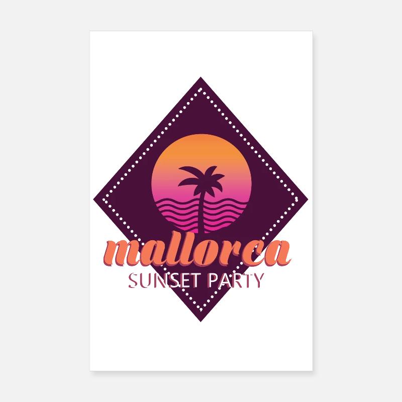 Fête du coucher de soleil de Majorque Poster 20 x 30 cm