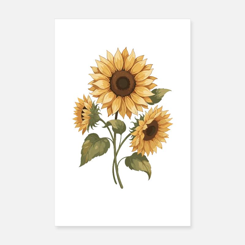 Sonnenblumenstrahl Gelb Poster 20x30 cm