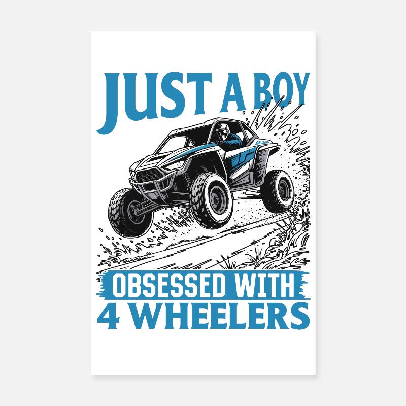 UTV Tout-Terrain Boy Men 4 Wheels Side by Side Poster 20 x 30 cm