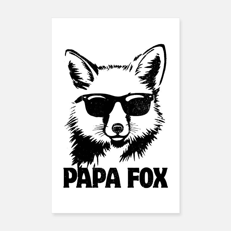 Papa Fox - Fox Father's Day Poster 8" x 12" (20x30 cm)
