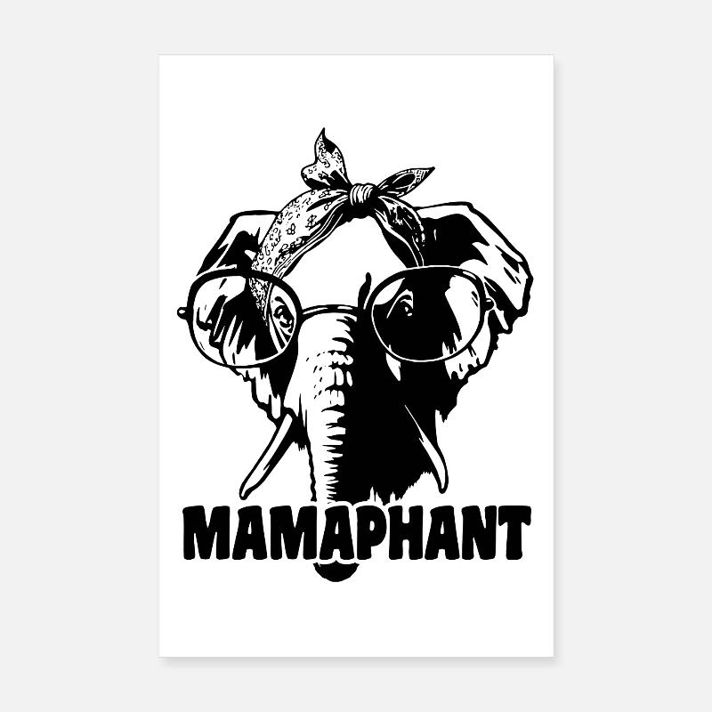Mamaphant Elefant zum Muttertag Poster 20x30 cm