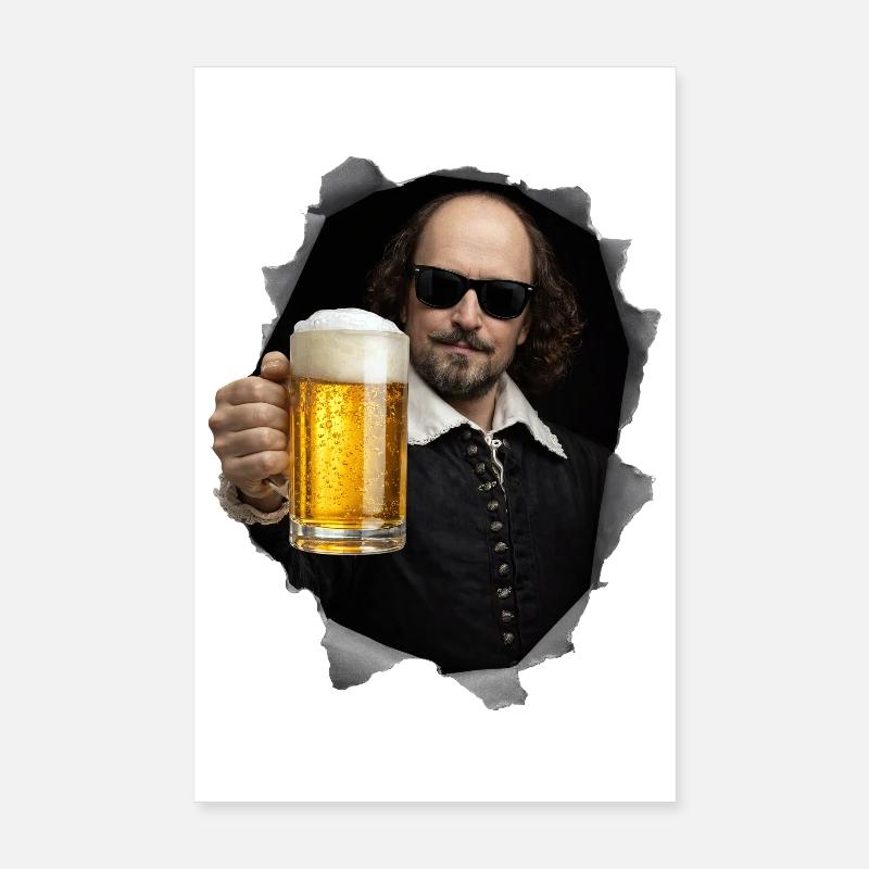 William-Shakespeare avec de la bière Poster 20 x 30 cm