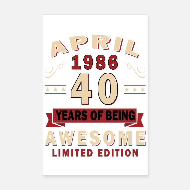 40 ans d’édition limitée incroyable Poster 20 x 30 cm