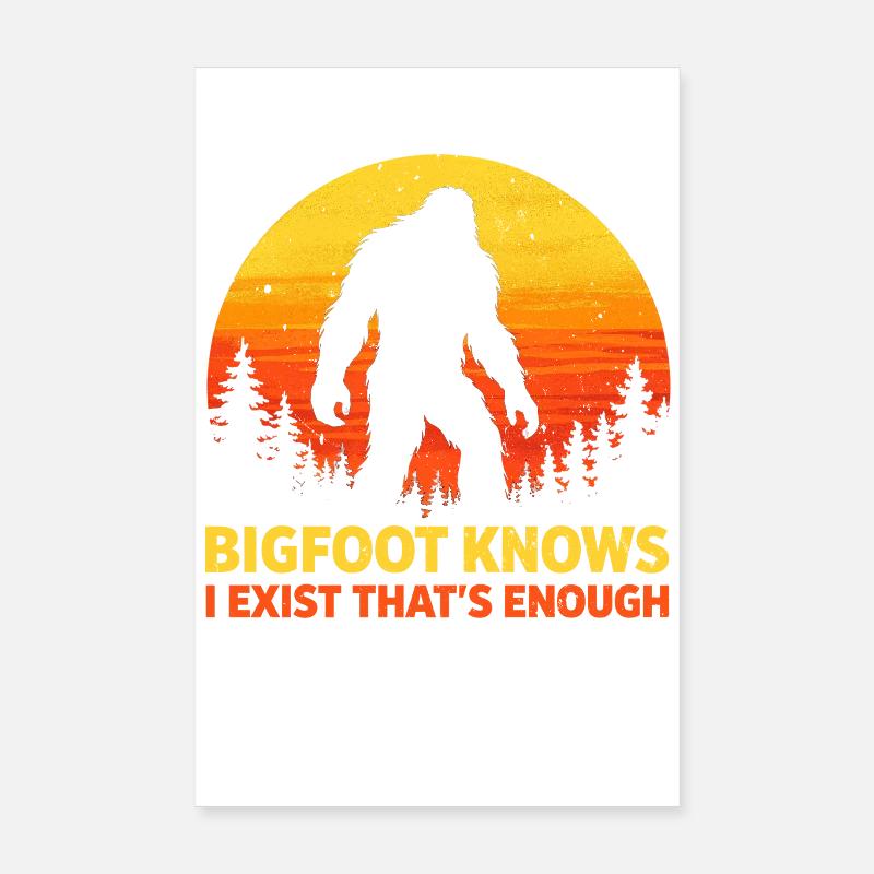 Bigfoot, Sasquatch, yéti, créatures cryptides, grand pied. Poster 20 x 30 cm