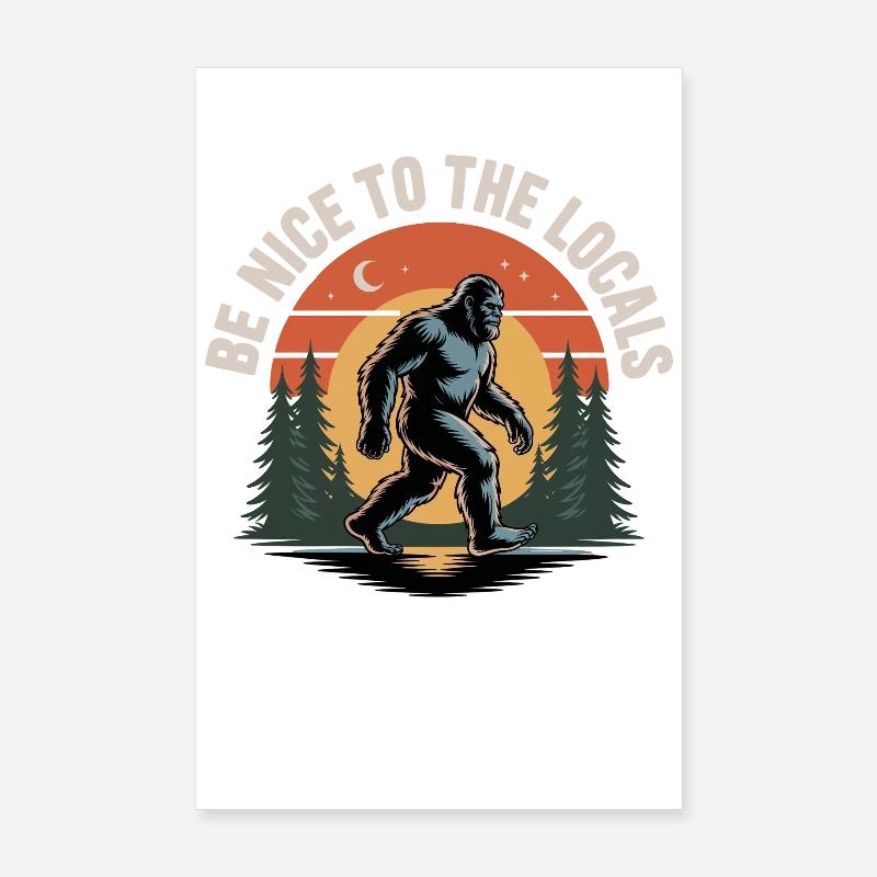 Bigfoot Sasquatch Yeti Cryptid Creatures Big Foot Poster 20x30 cm