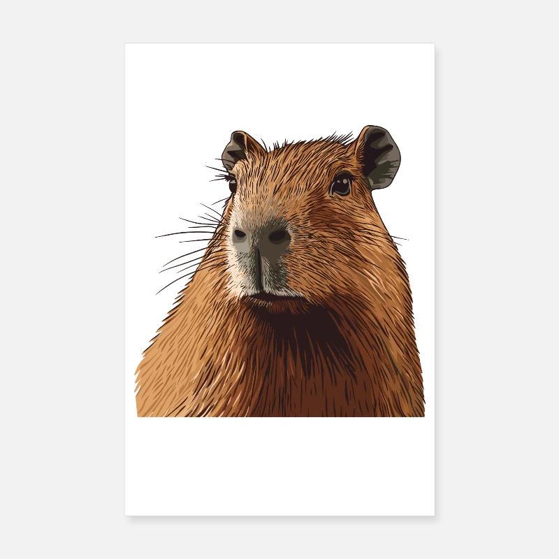 Cuddly Capybara Portrait Poster 8" x 12" (20x30 cm)