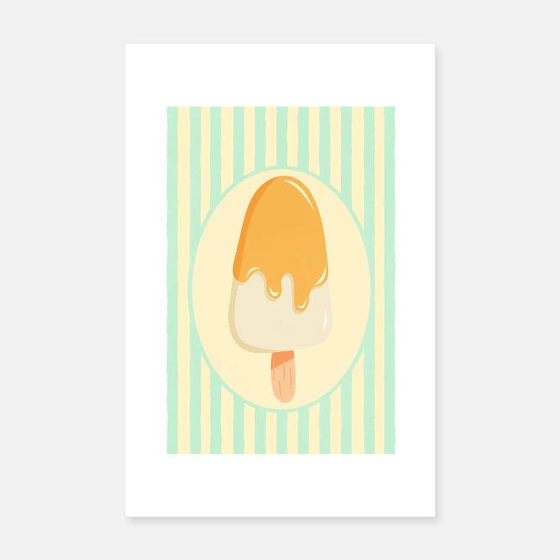 Design rétro d’été des glaces Poster 20 x 30 cm