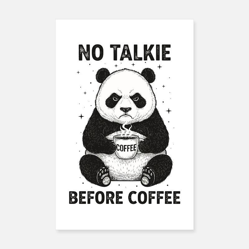 Pas de conversation devant un panda amateur de café Poster 20 x 30 cm