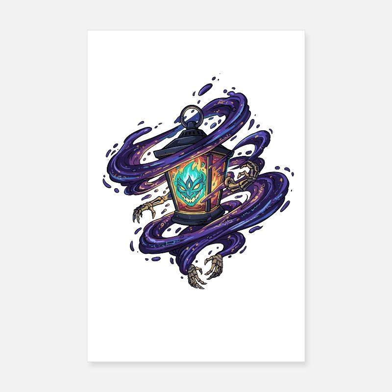 Ghost Lantern Whirling Spell Poster 8" x 12" (20x30 cm)