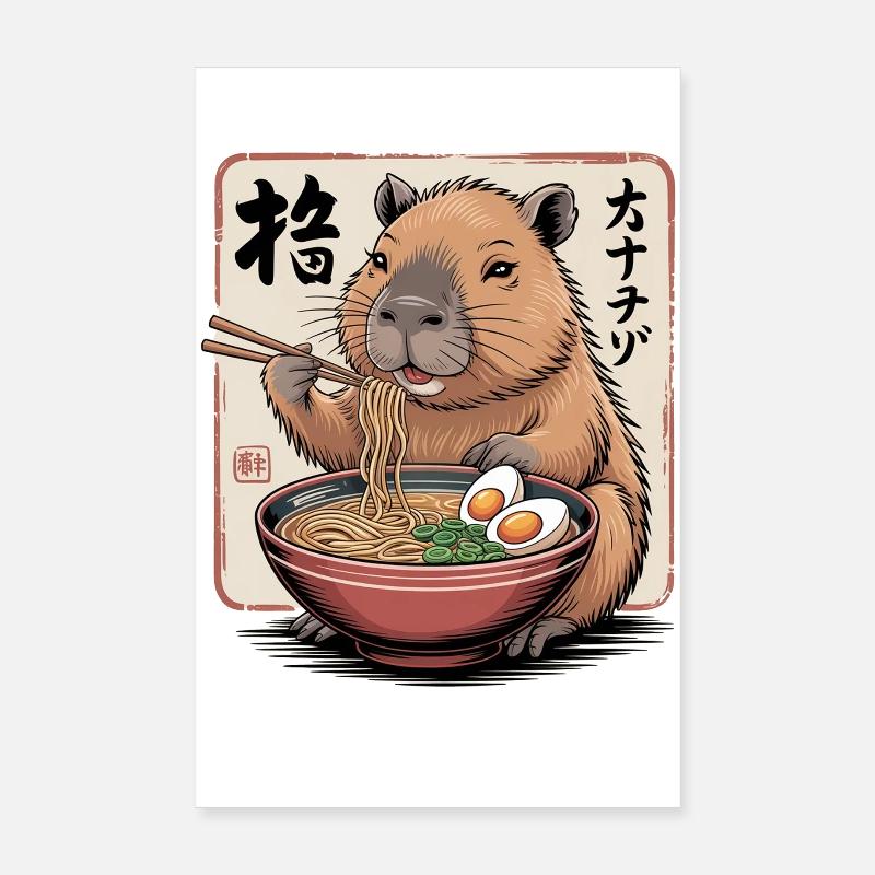 Ramen Capybara Feast Poster 8" x 12" (20x30 cm)