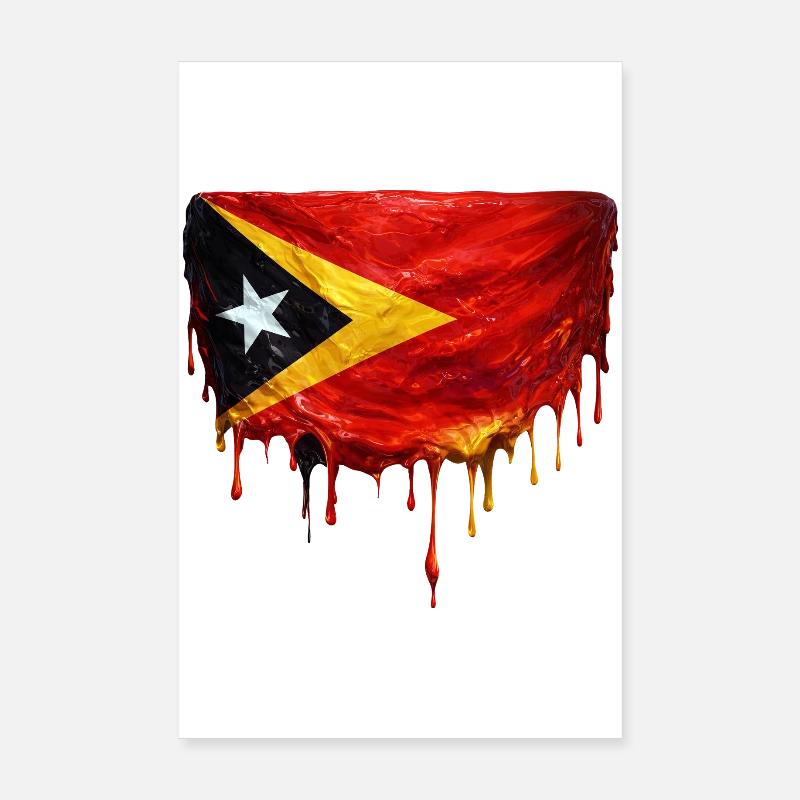 TimorLeste Drop Flag Poster 8" x 12" (20x30 cm)