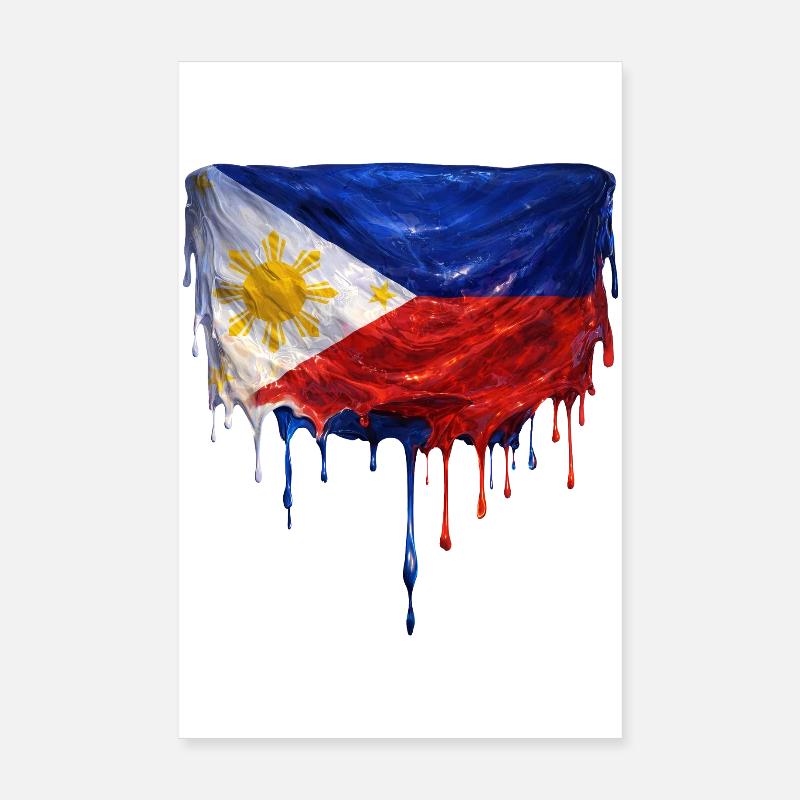 Art de la chute du drapeau philippin Poster 20 x 30 cm