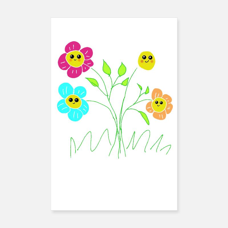 Fleurs joyeuses du jardin Poster 20 x 30 cm