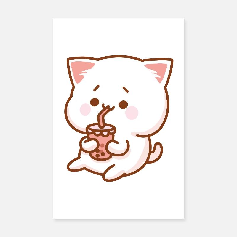 Cat & Shake Poster 8" x 12" (20x30 cm)