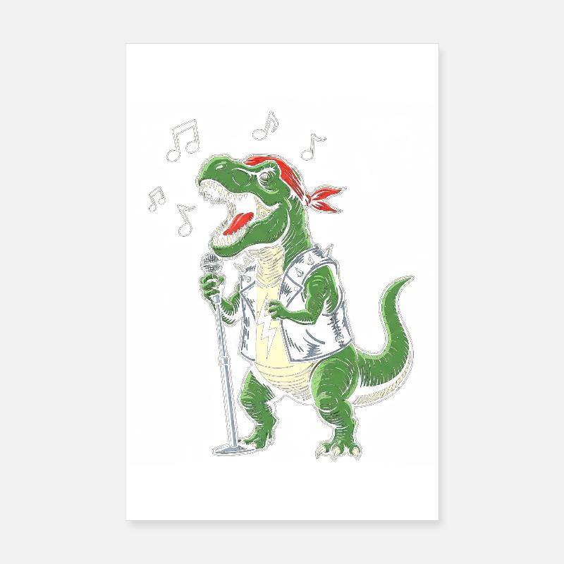 Rocker Dino avec micro Poster 20 x 30 cm