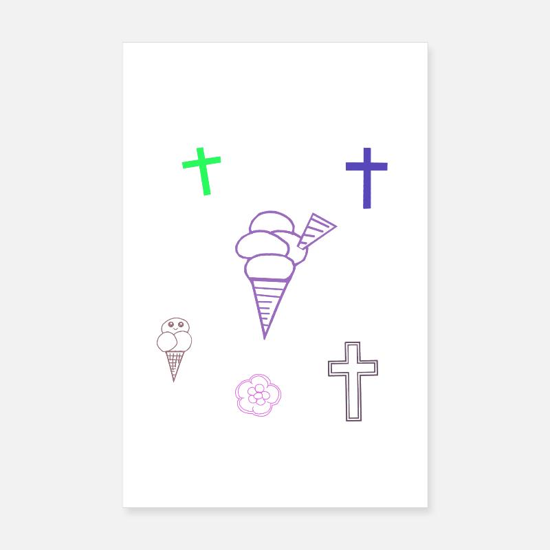 Eis Kreuz Kinder Eiskrem  Poster 20x30 cm