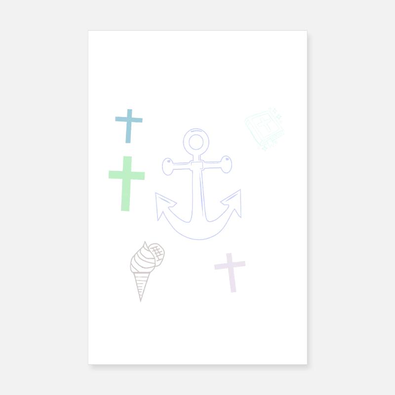  Anker Kreuz Eis maritim Poster 20x30 cm