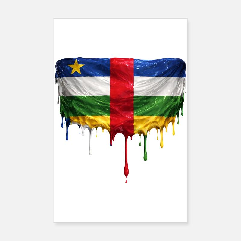 Palette de dépose de drapeau de la République centrafricaine Poster 20 x 30 cm