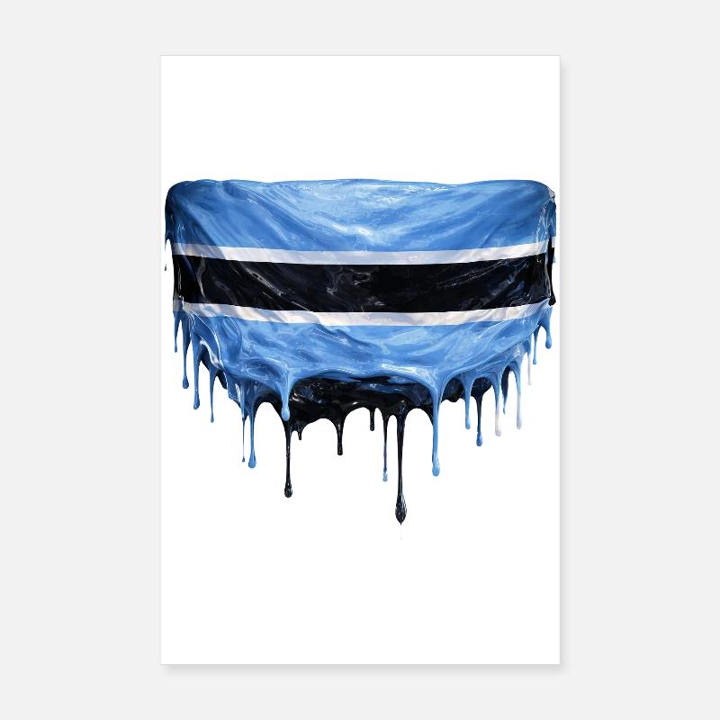 Art de la chute du drapeau du Botswana Poster 20 x 30 cm