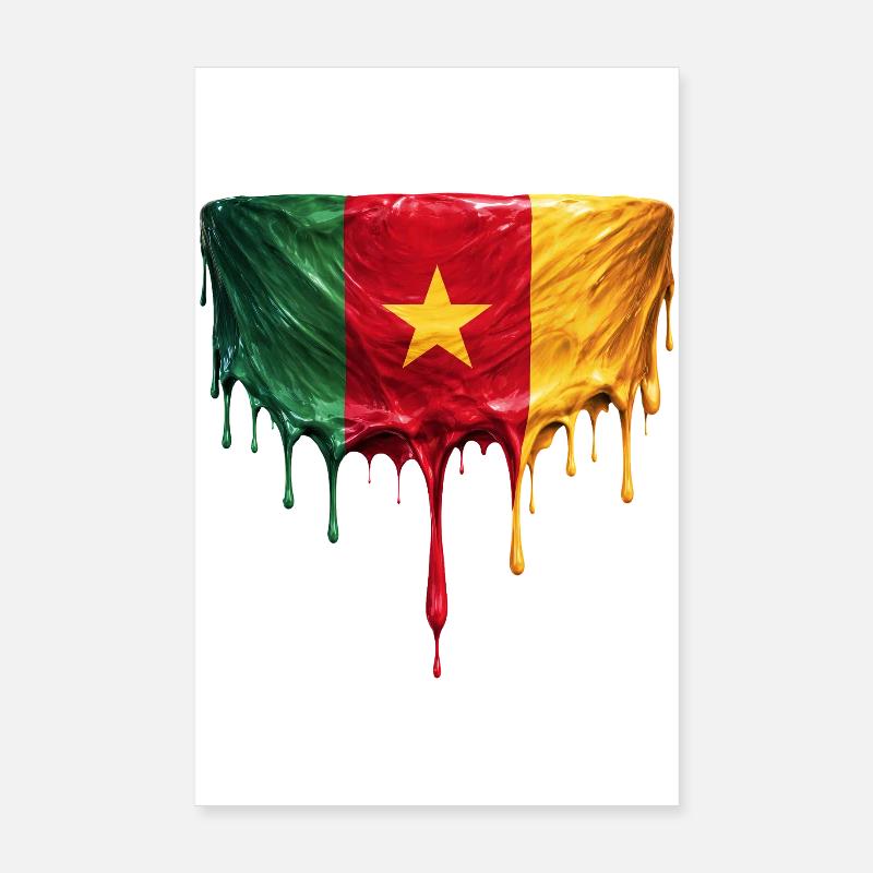 Art de drapeau de largage du Cameroun Poster 20 x 30 cm