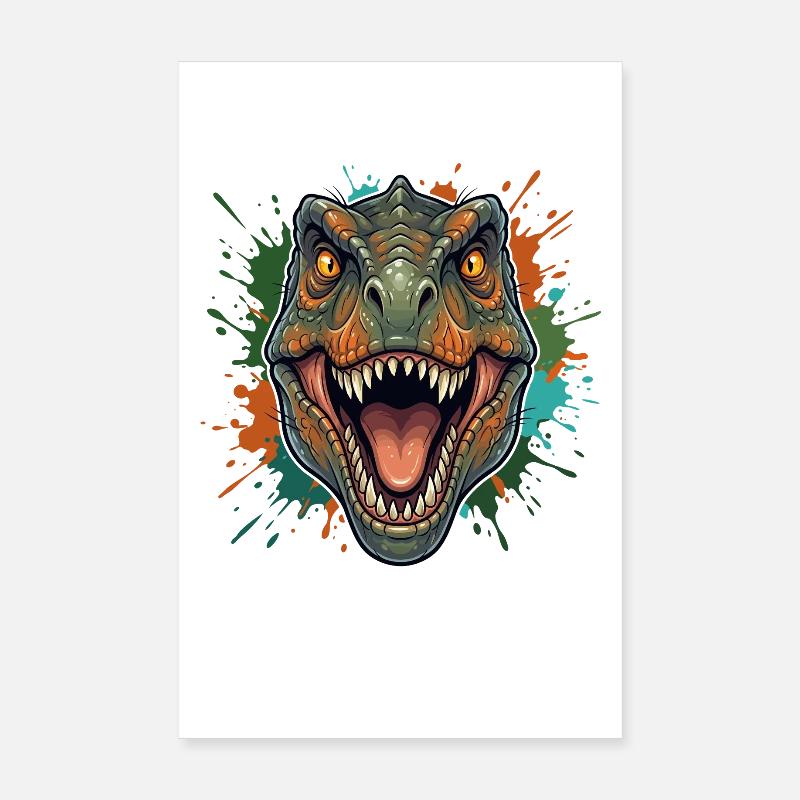 Dino-Roar: Farbenexplosion Poster 20x30 cm