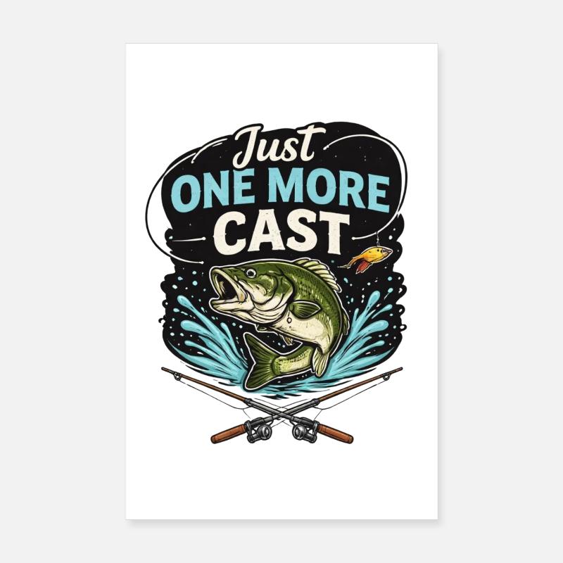 Noch Einen Wurf lustiger Angler Spruch Poster 20x30 cm
