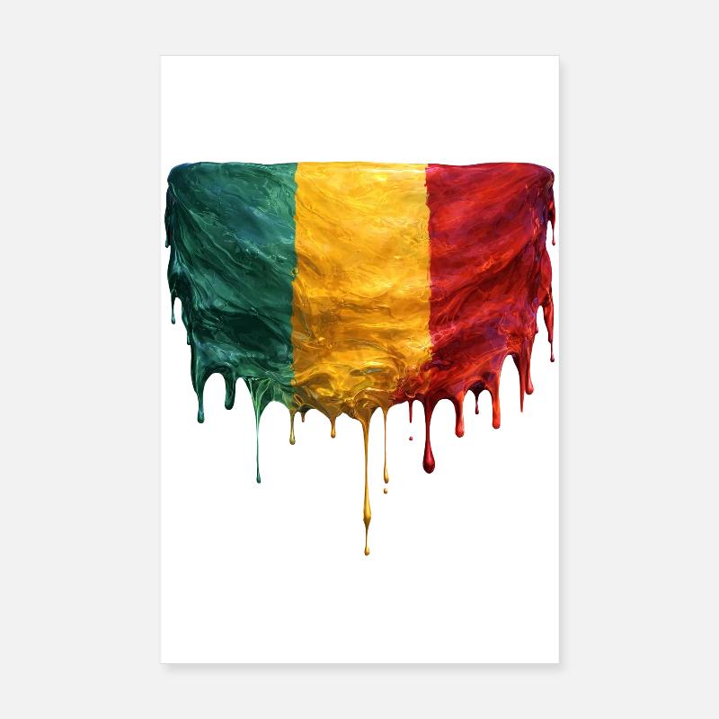 Drapeau du Mali en illustration de goutte Poster 20 x 30 cm