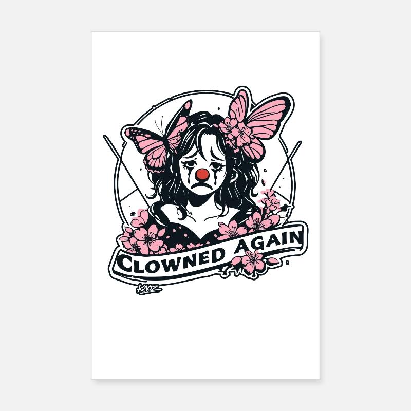 Clowned Again Clown Art Poster 8" x 12" (20x30 cm)