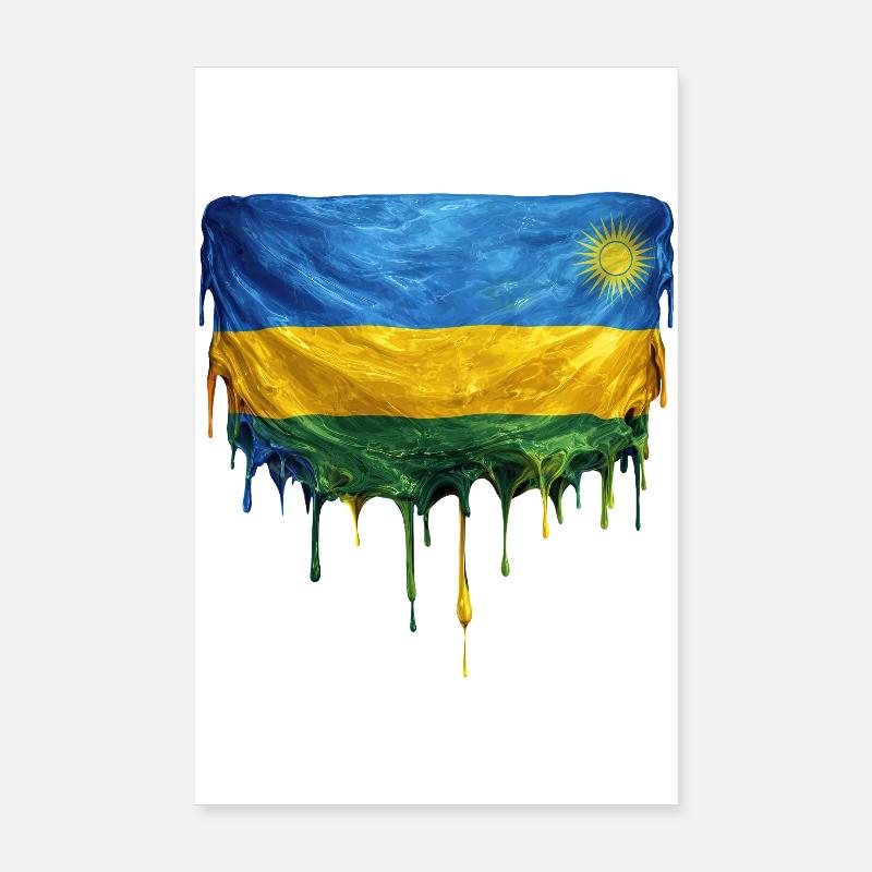 Art de chute : drapeau rwandais Poster 20 x 30 cm