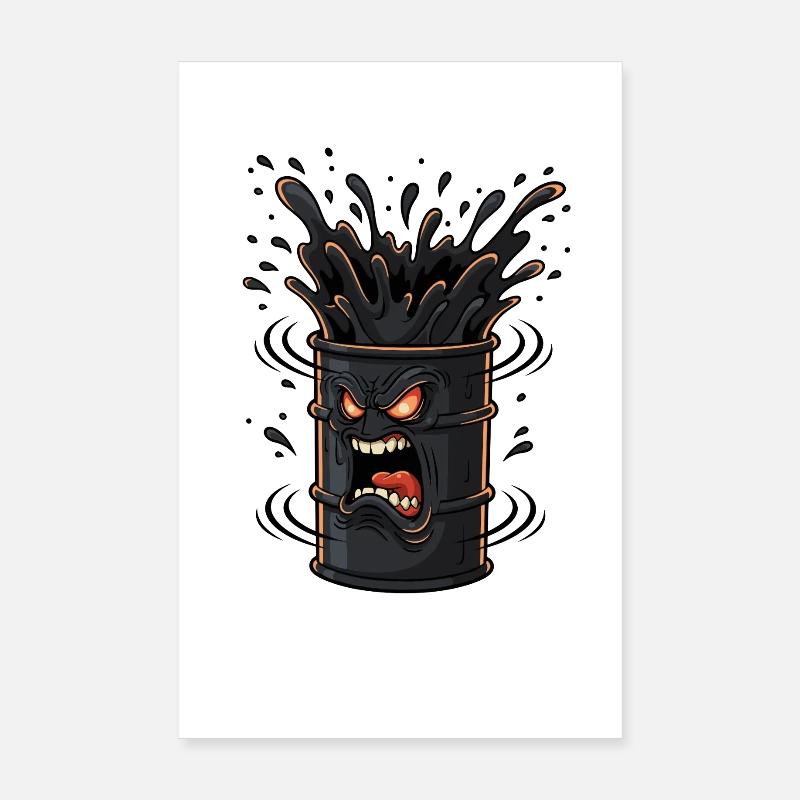 Wütender Öltank Splash Poster 20x30 cm