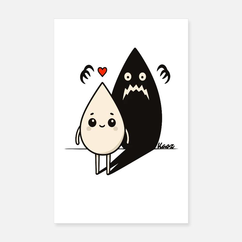 Tiny Heart and Dark Shadow Duo Poster 8" x 12" (20x30 cm)