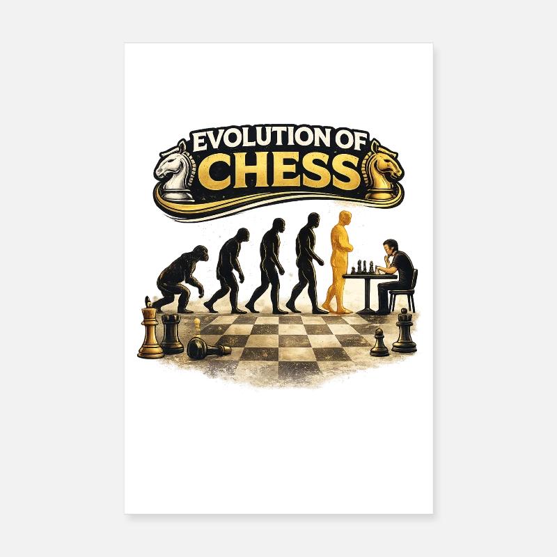 Evolution des Schachs Poster 20x30 cm