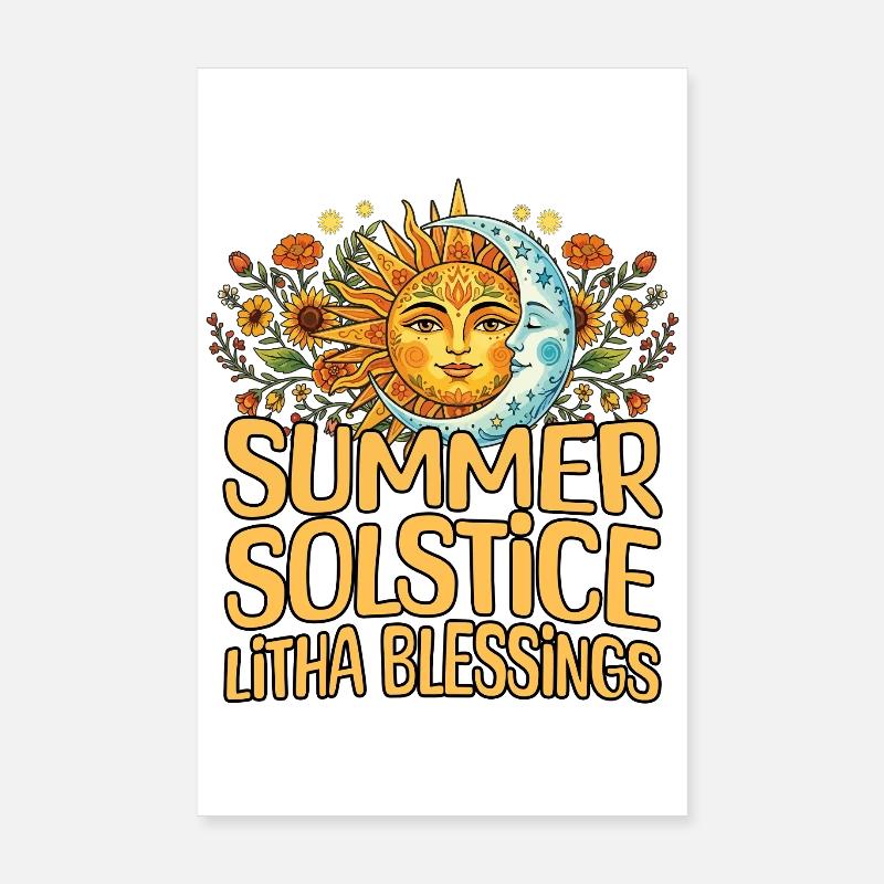 Litha Pagan Summer Solstice Midsummer Midsommar Poster 8" x 12" (20x30 cm)