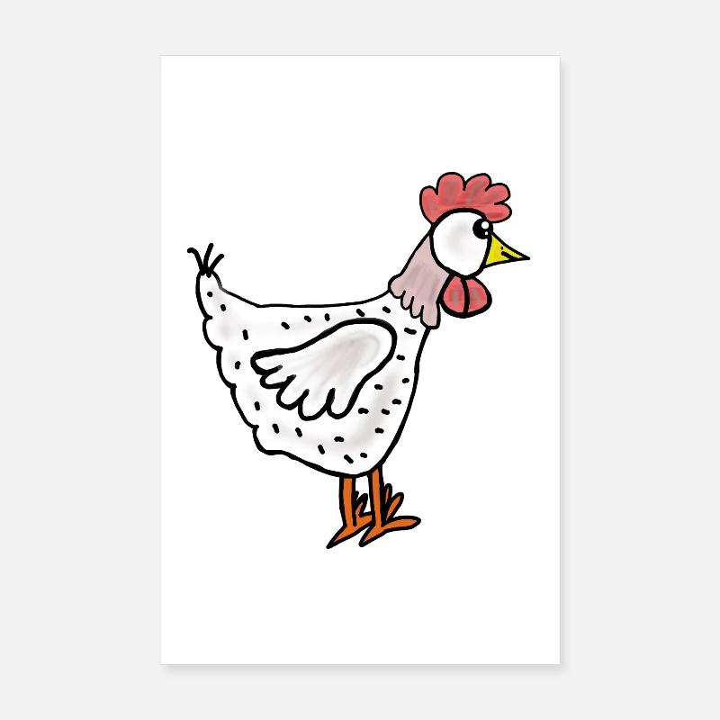 Dessin animé poule Poster 20 x 30 cm