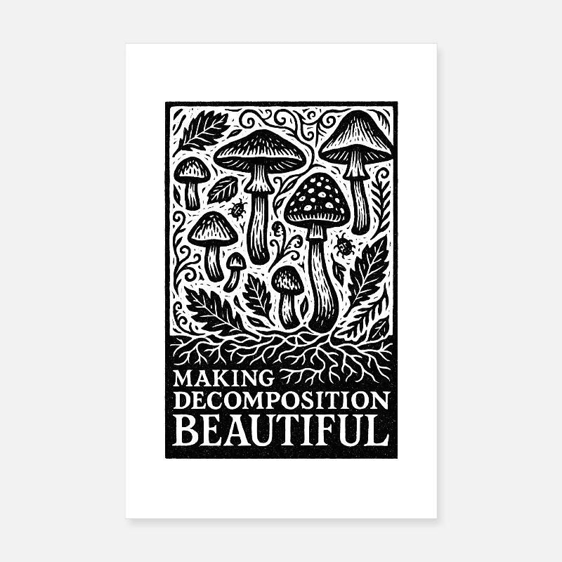 Schöner Zerfall | Pilze Dekomposition Poster 20x30 cm