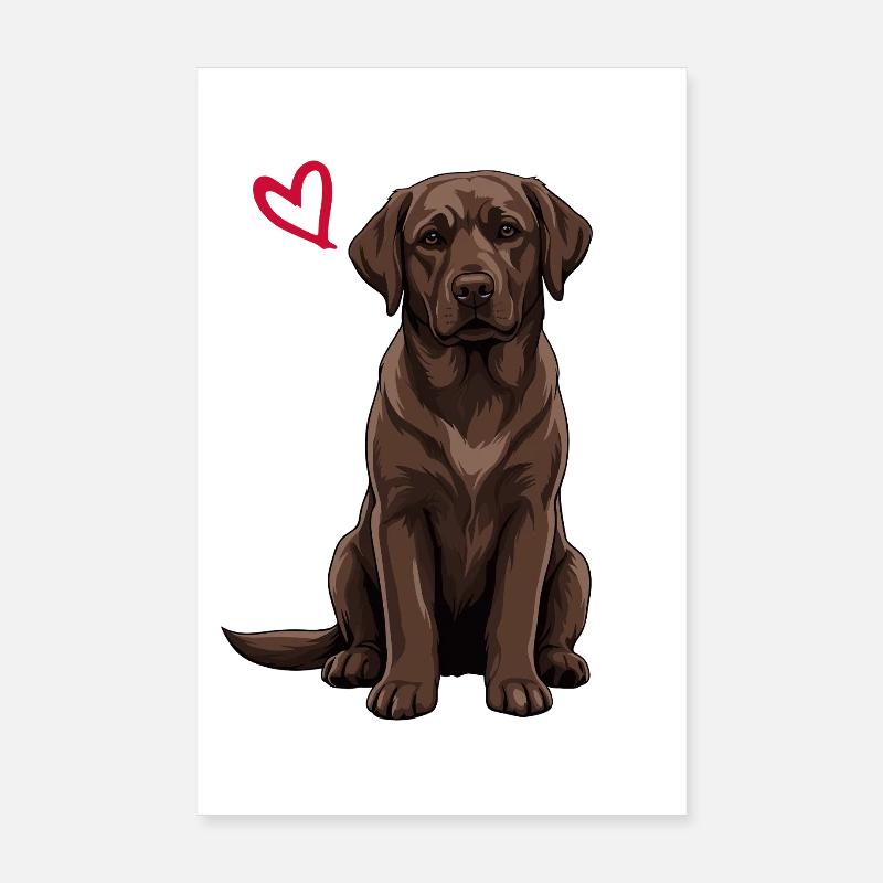 Brauner Labrador Retriever, Brauner Labrador Poster 20x30 cm