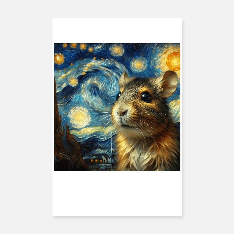 Nuit étoilée de Degu Poster 20 x 30 cm