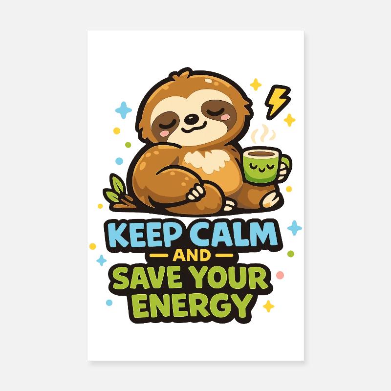 Tranquillité du café de Kuschelsloth Poster 20 x 30 cm