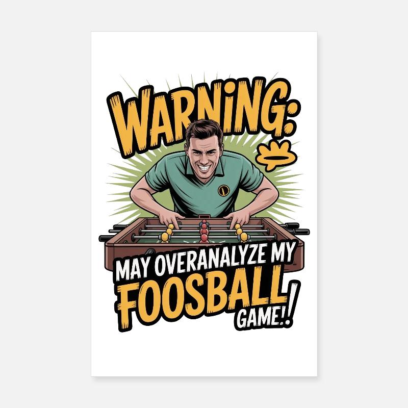 Table Soccer Evolution Funny Foosball Foosball Poster 8" x 12" (20x30 cm)