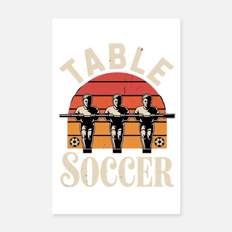 Table Soccer Evolution Funny Foosball Foosball Poster 8" x 12" (20x30 cm)