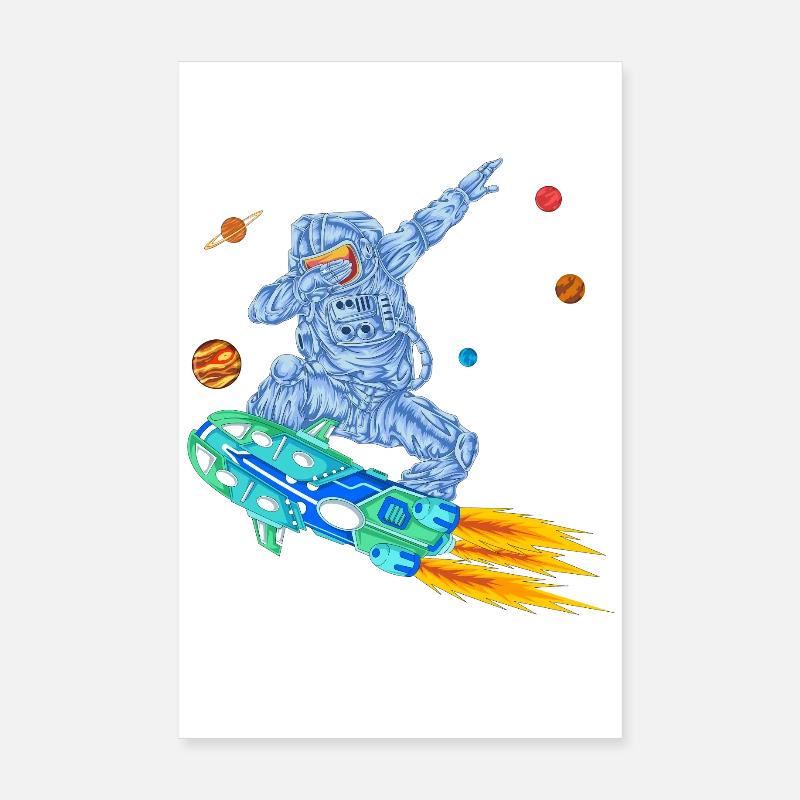 T-shirt spatial Astronaute en hoverboard Poster 20 x 30 cm