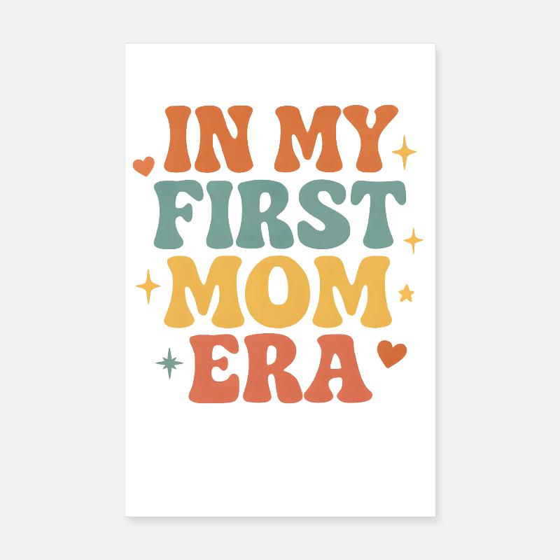 Erster Muttertag Mama Geschenkidee Familie Groovy Poster 20x30 cm