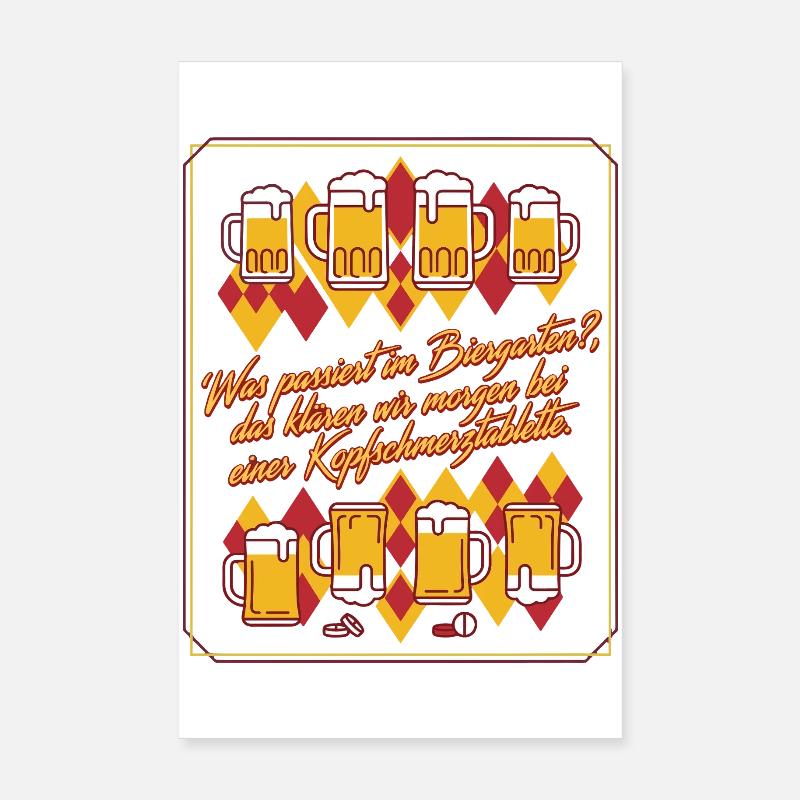 Biergarten Kater Humor Poster 20x30 cm